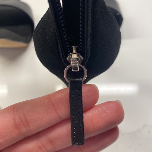 Giuseppe Zanotti Silver Crystal Embellished Heels Black Leather Sandals Shoes - Picture 13 of 15